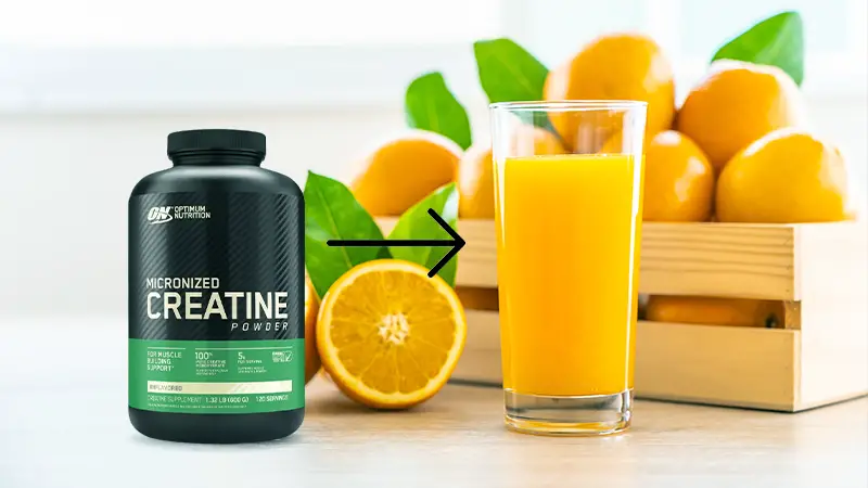 creatine react with orange juice